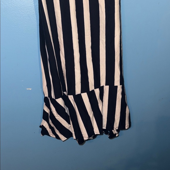 Chaps Chic Black and White Striped Midi Dress - Picture 6 of 9